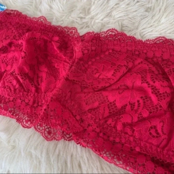 Free People burgundy Lacey Looks bandeau bralette S New With Tags - Picture 7 of 8